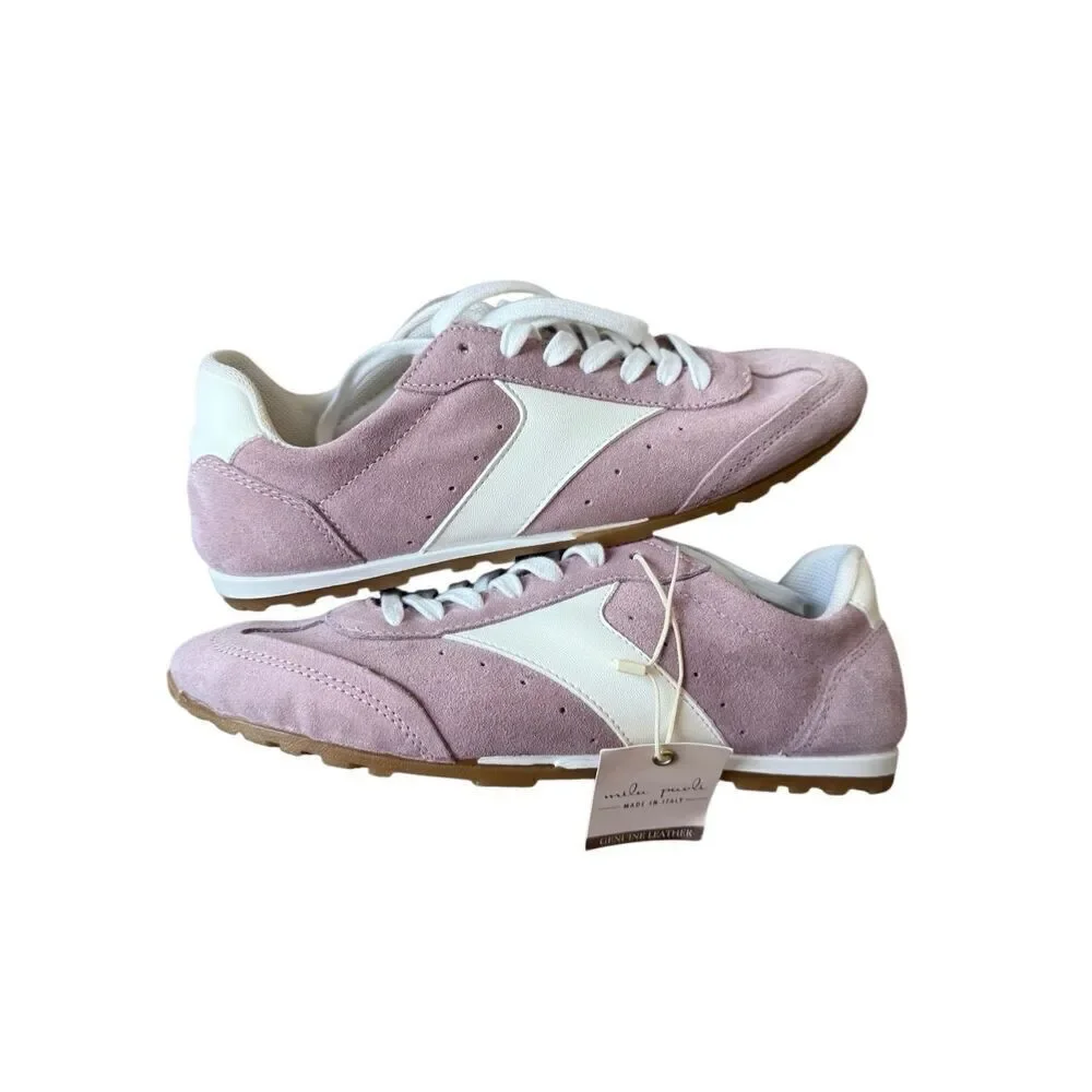 Mila Paoli Made In Italy Genuine Leather Upper Dusty Pink Sneakers Size 7.5